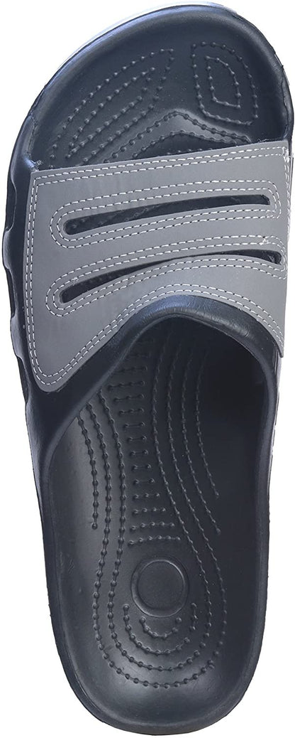 Roxoni Slide Sandals for Men | Open Toe Slip-On | Waterproof Rubber for Beach, Pool, Gym, Travel Wear