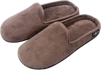 Roxoni Men's Slippers Slip On Terry Clog Comfort House Slipper Indoor/Outdoor