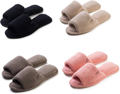 Roxoni Ultra Soft Spa Slippers for Women Cozy, Fuzzy Terry Bathroom, House and Shower Shoes