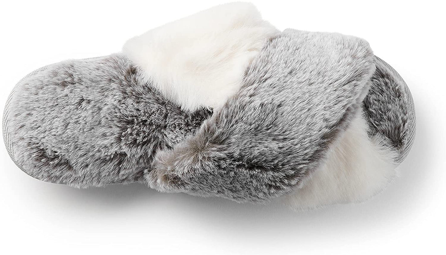 Women's Cross Band Fur Slipper