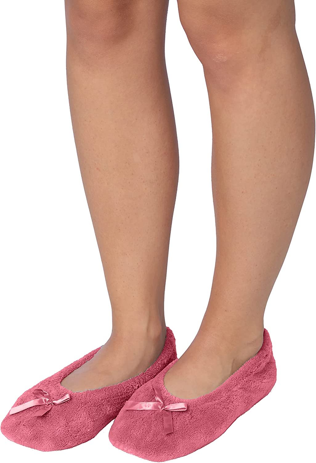 Roxoni Women's Terry Classic Cotton Ballerina Slippers (Pack of 2)