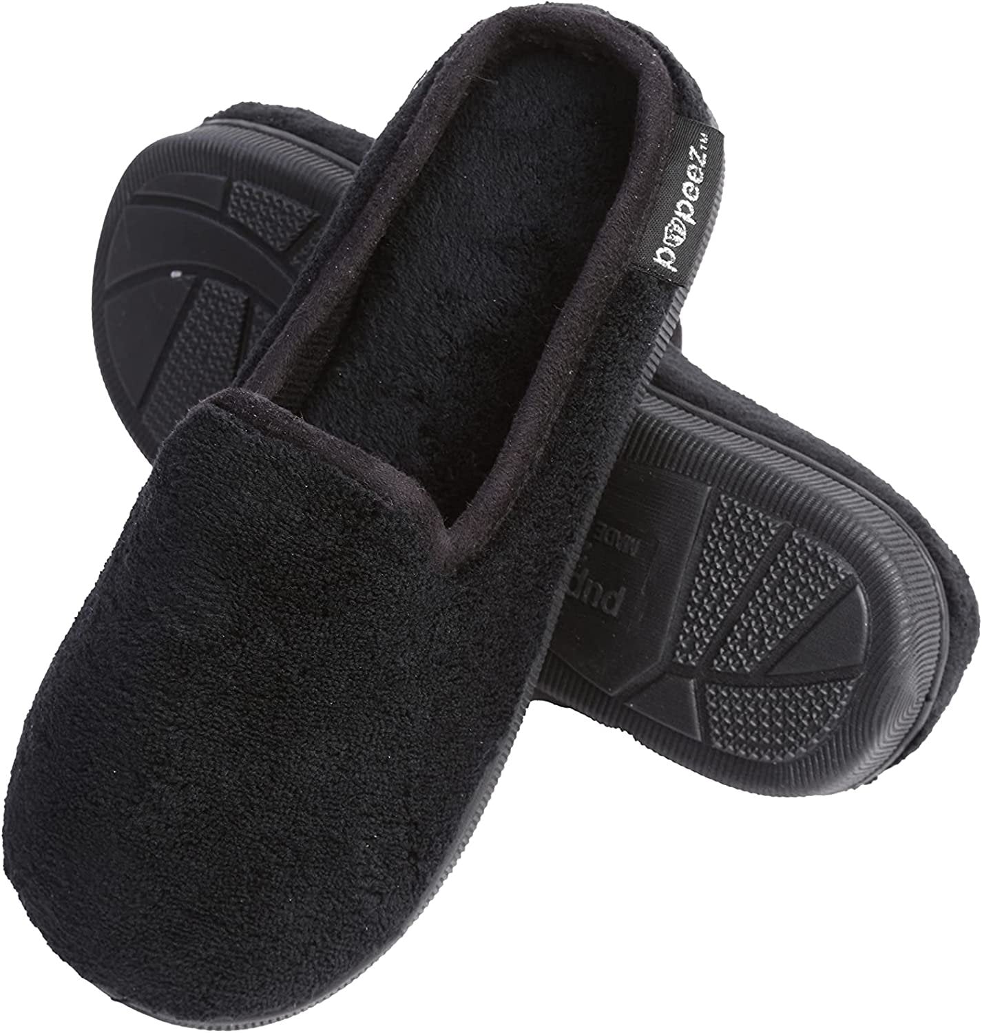 Pupeez Boy’s Terry Clog Big Kids Slippers