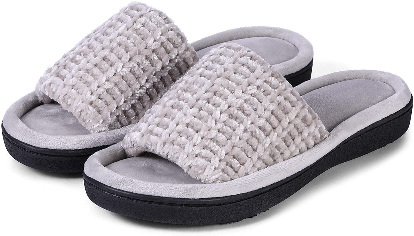 Women's Chenille Upper Open Toe Slippers