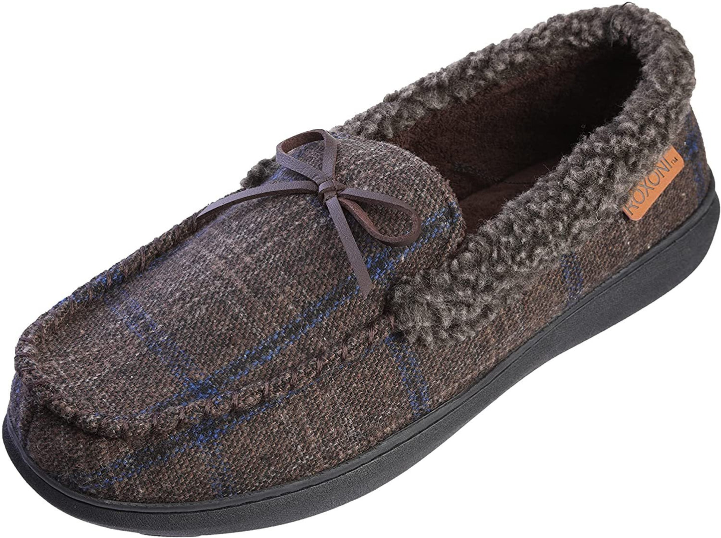 Men's Slippers Moccasin Plush Lined House Shoes Fuzzy Furry