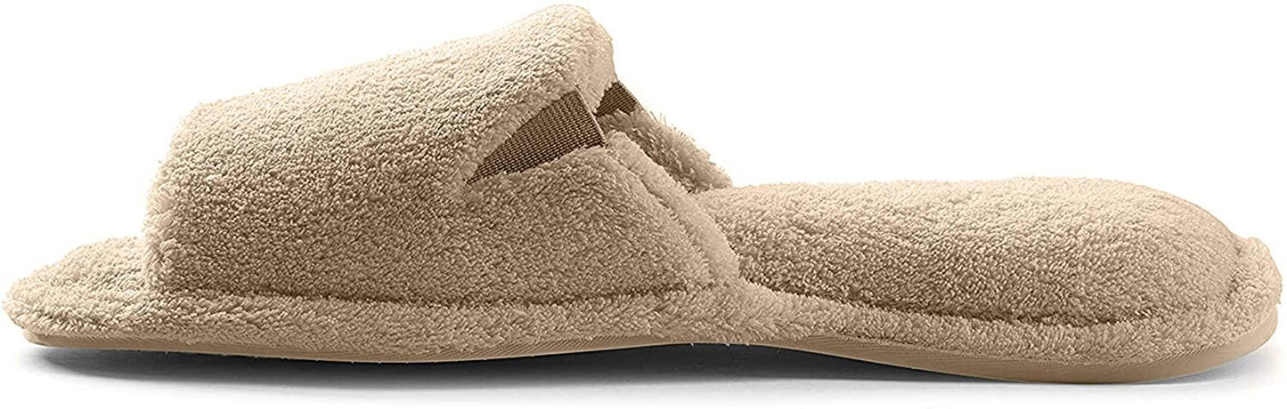 Roxoni Ultra Soft Spa Slippers for Women Cozy, Fuzzy Terry Bathroom, House and Shower Shoes