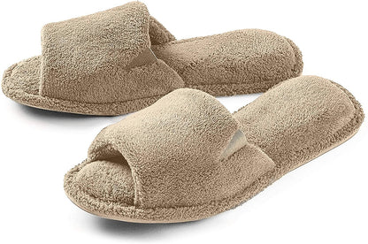 Roxoni Ultra Soft Spa Slippers for Women Cozy, Fuzzy Terry Bathroom, House and Shower Shoes