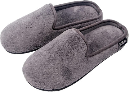 Roxoni Men's Slippers Slip On Terry Clog Comfort House Slipper Indoor/Outdoor