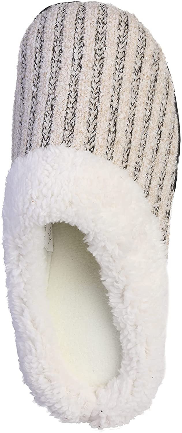 Roxoni Women’s House Slippers Knit Fleece Lined Cozy Clog House Shoes