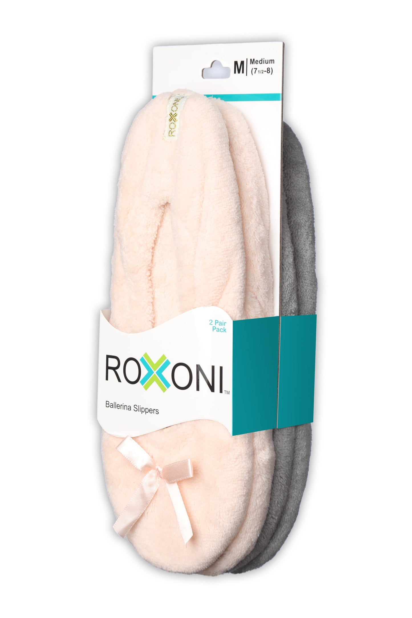 Roxoni Women's Terry Classic Cotton Ballerina Slippers (Pack of 2)