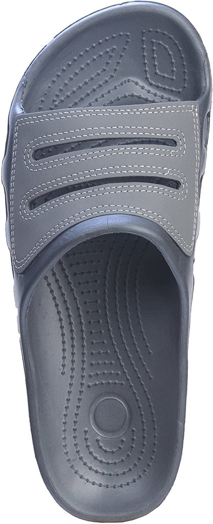 Roxoni Slide Sandals for Men | Open Toe Slip-On | Waterproof Rubber for Beach, Pool, Gym, Travel Wear