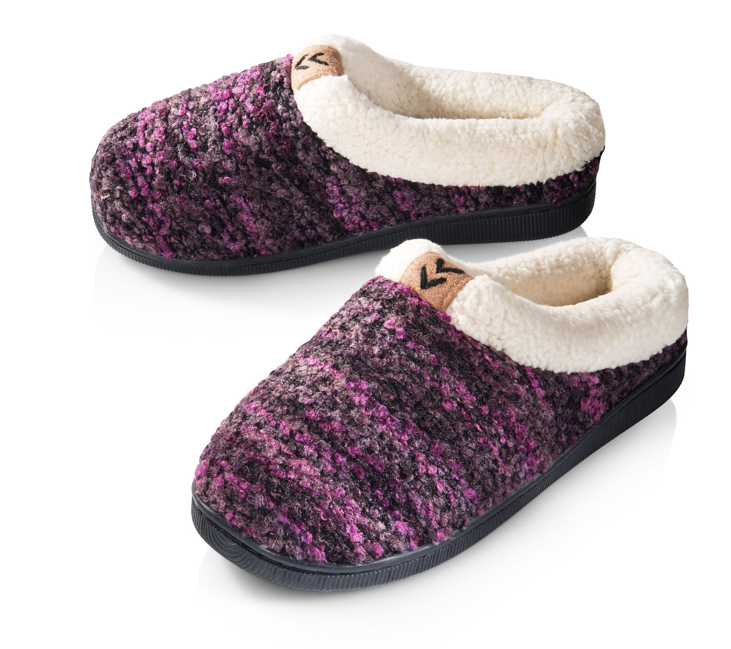 Pupeez Girls Knitted Fleece Lined Clog Slippers