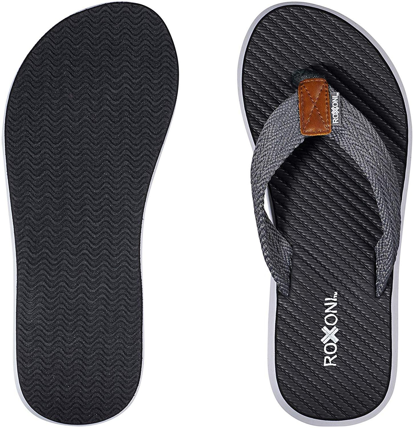 Roxoni Mens Thong Flip Flops Beach/Pool Outdoor Sandals