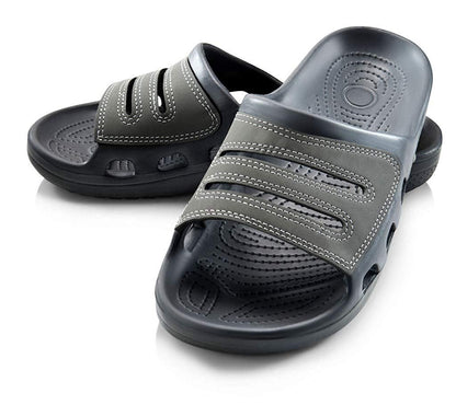 Roxoni Slide Sandals for Men | Open Toe Slip-On | Waterproof Rubber for Beach, Pool, Gym, Travel Wear