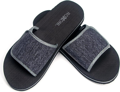 Roxoni Men’s Open Toe Slipper Sandals for Indoor/Outdoor Fashion Father and Son Matching Slipper