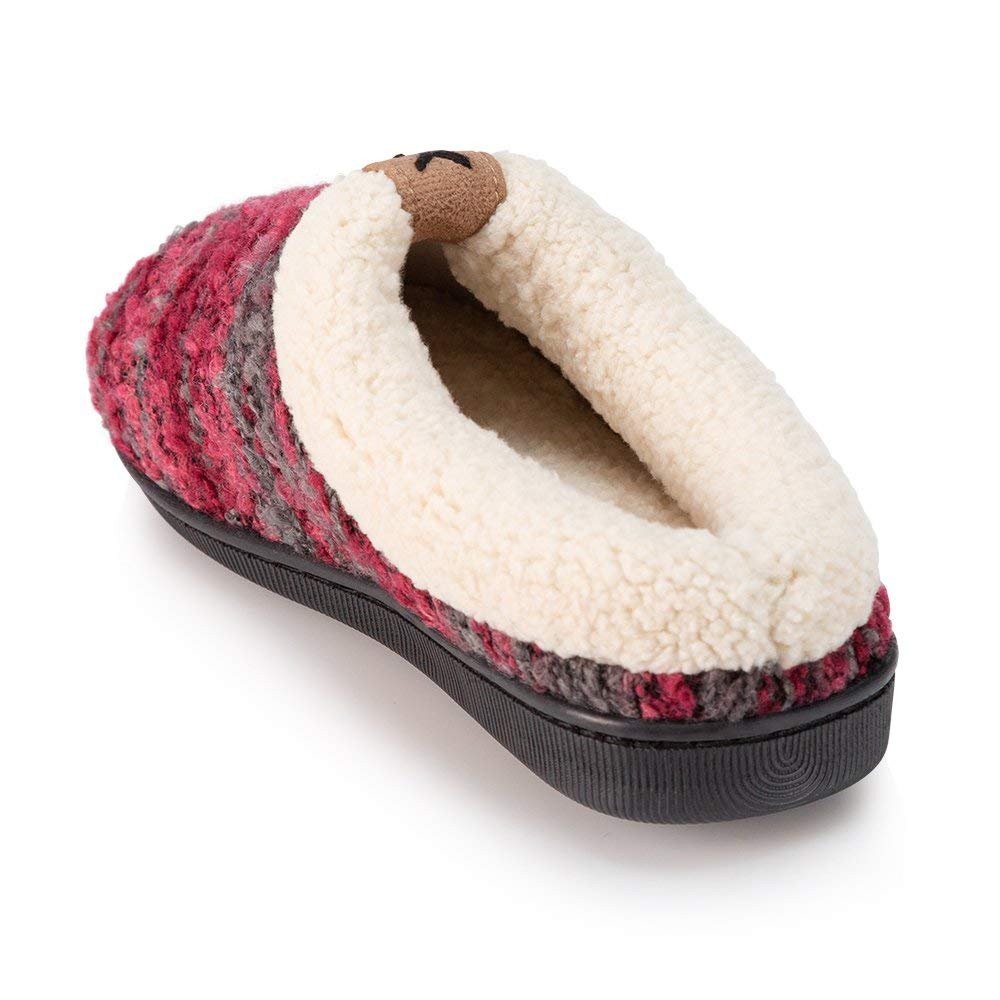 Pupeez Girls Knitted Fleece Lined Clog Slippers