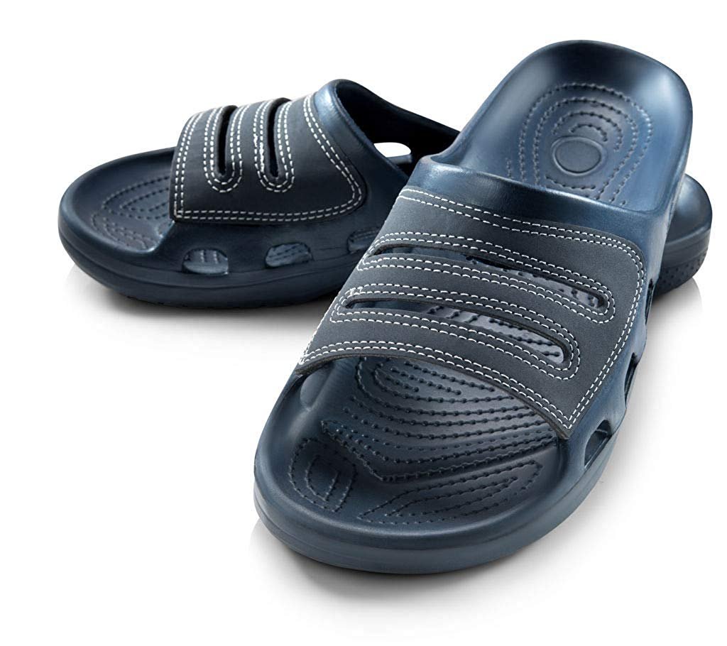 Roxoni Slide Sandals for Men | Open Toe Slip-On | Waterproof Rubber for Beach, Pool, Gym, Travel Wear