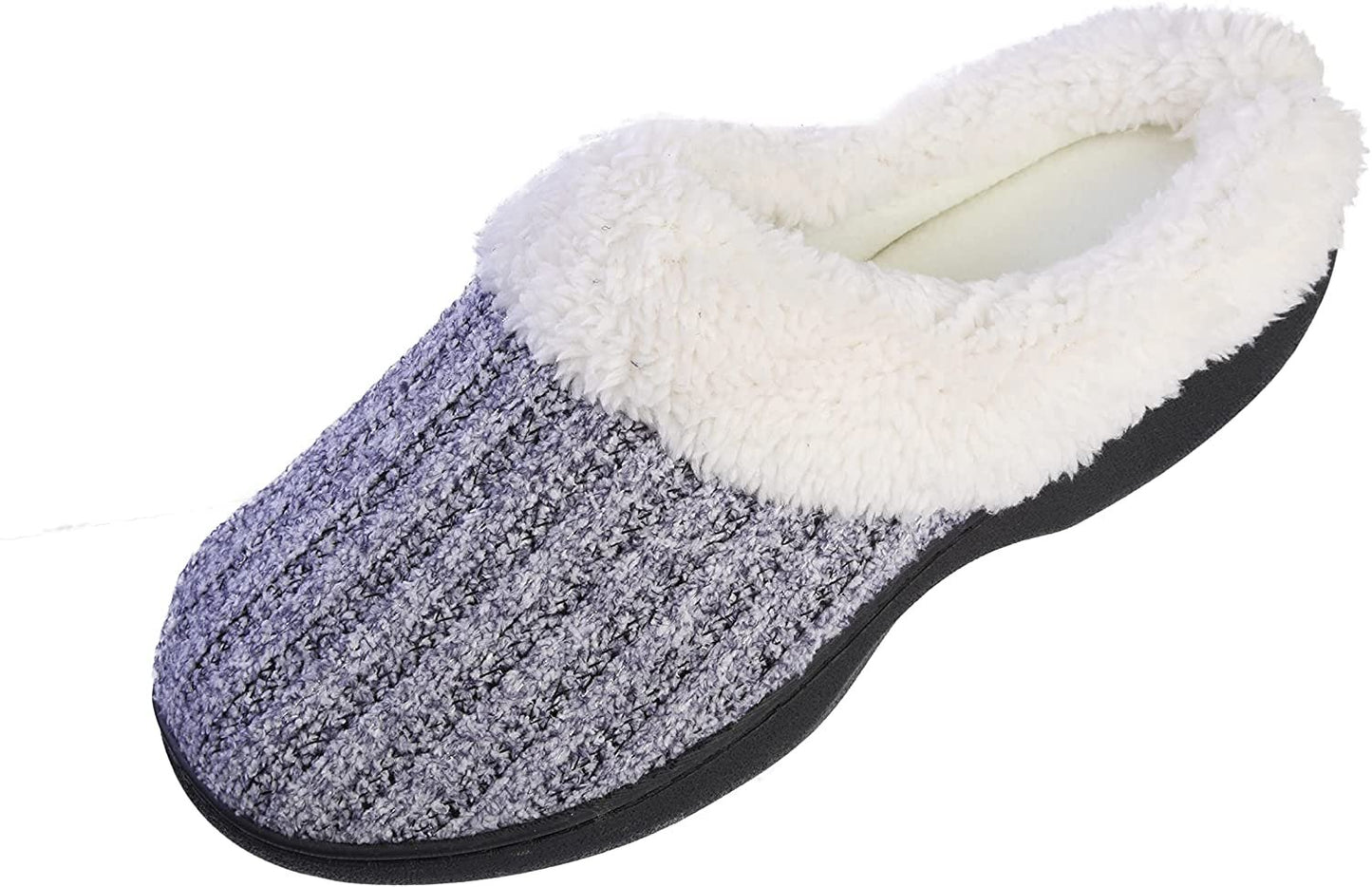 Roxoni Women’s House Slippers Knit Fleece Lined Cozy Clog House Shoes